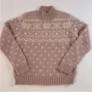 VINTAGE Lauren Ralph Lauren Dusty Rose Handknit Wool Mohair Blend Sweater